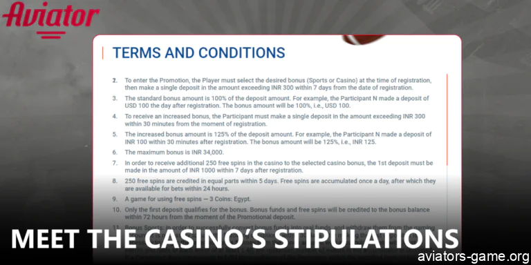 Meet the casino&rsquo;s stipulations to withdraw Aviator winnings